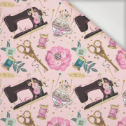 RETRO SEWING MACHINES pat. 1 / pink  - Nylon fabric PUMI