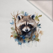 WATERCOLOR RACCOON pat. 1 -  PANEL (60cm x 50cm) brushed knitwear with elastane ITY