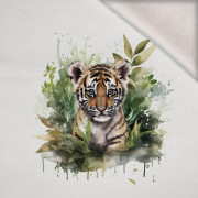 WATERCOLOR TIGER - panel (60cm x 50cm) Cotton woven fabric