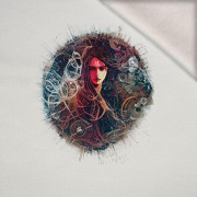 ABSTRACT GIRL pat. 2 - panel (75cm x 80cm) brushed knitwear with elastane ITY