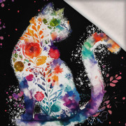 WATERCOLOR CAT PAT. 2 - panel (75cm x 80cm) brushed knitwear with elastane ITY