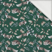 FOX TIME / BOTTLED GREEN (INTO THE WOODS) - looped knit fabric with elastane ITY