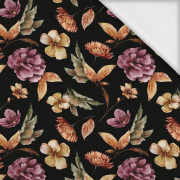 GOLDEN GARDEN pat. 1 (COLORFUL AUTUMN) / black - looped knit fabric with elastane ITY