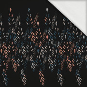 LEAVES PAT. 3 / BLACK - looped knit fabric with elastane ITY