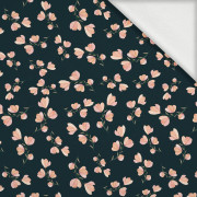 PINK FLOWERS PAT. 4 / black - looped knit fabric with elastane ITY
