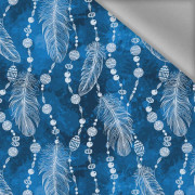 WHITE FEATHERS AND BEADS (CLASSIC BLUE) - Softshell light fabric