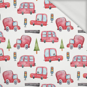 RED BUSSES pat. 1 (CITY WORLD) - looped knit fabric