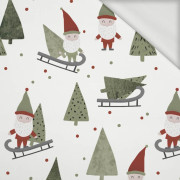 SLEDDING DWARFS (FOREST DWARFS) / WHITE - looped knit fabric