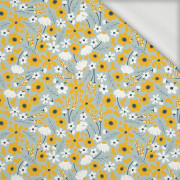 SMALL FLOWERS pat. 2 / light grey - looped knit fabric