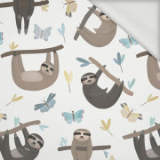 SLOTHS / butterflies (SLOTHS) / white - looped knit fabric
