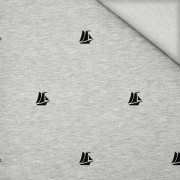 SAILING SHIPS (MINIMAL) / M-01 melange light grey - looped knit SP250