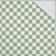 MINT CHECK - looped knit fabric