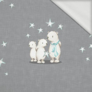TEDDIES AND STARS / acid grey (MAGICAL CHRISTMAS FOREST) - panoramic panel looped knit 