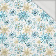 BLUE SNOWFLAKES  - looped knit fabric