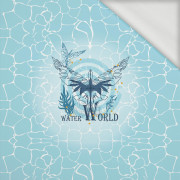 WATER WORLD  / aqua - panel (60cm x 50cm) looped knit 
