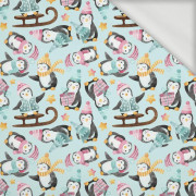 PENGUINS MIX PAT. 1 (CHRISTMAS PENGUINS) - looped knit fabric