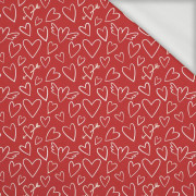 WINGED HEARTS / red (VALENTINE'S MIX) - looped knit fabric