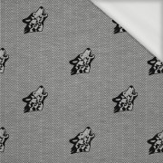 WOLF / NIGHT CALL / grey - looped knit fabric