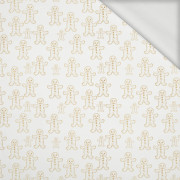 GOLDEN GINGERBREAD MEN (WHITE CHRISTMAS) - looped knit fabric