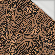 ANIMALS MIX / caramel - looped knit fabric