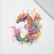 WATERCOLOR DRAGON PAT. 2 - panel (60cm x 50cm) Cotton woven fabric