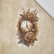 STEAMPUNK CLOCK - panel (60cm x 50cm) Cotton woven fabric