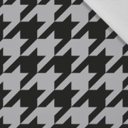 BLACK HOUNDSTOOTH (big) / grey - Cotton woven fabric