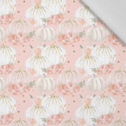 PASTEL PUMPKINS AND FLOWERS (PUMPKIN GARDEN) - Cotton woven fabric