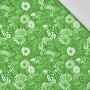 LIME GREEN / FLOWERS - Cotton woven fabric