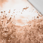 MAGIC MEADOW WZ. 10 / peach fuzz - panel (75cm x 80cm) Cotton woven fabric