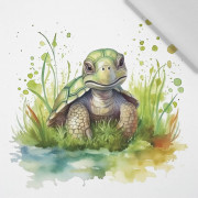 WATERCOLOR TORTOISE - panel (75cm x 80cm) Cotton woven fabric