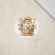 BUNNY IN A BASKET PAT. 2 - panel (60cm x 50cm) Cotton woven fabric