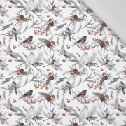 WINTER BIRDS pat. 1 (WINTER IN PARK) - Cotton woven fabric