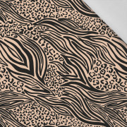 ANIMALS MIX / BEIGE - Cotton woven fabric