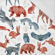 FOLK ANIMALS pat. 1 / white (FOLK FOREST) - single jersey 