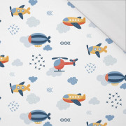 100cm PLANES  pat. 2 / white (ADVENTURE BEGINS) - single jersey with elastane 