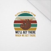 SLOTH RUNNING TEAM / white - PANEL (60cm x 50cm) SINGLE JERSEY