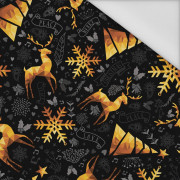 GOLDEN DEERS / black - Waterproof woven fabric