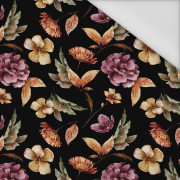 GOLDEN GARDEN pat. 1 (COLORFUL AUTUMN) / black - Waterproof woven fabric
