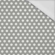 WHITE DOTS / grey  - Waterproof woven fabric