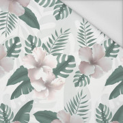 HIBISCUS Pat. 2 / white - Waterproof woven fabric