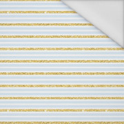 LIGHT BLUE STRIPES / GLITTER (PUMPKIN GARDEN) - Waterproof woven fabric