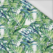 MINI LEAVES AND INSECTS PAT. 6 (TROPICAL NATURE) / white - Waterproof woven fabric