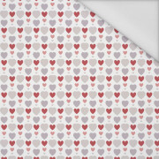 HEART BEADS / white (VALENTINE'S HEARTS) - Waterproof woven fabric