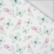 BUTTERFLIES AND TULIPS (WATER-COLOR BUTTERFLIES) - Waterproof woven fabric