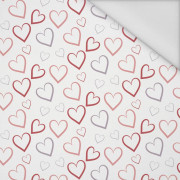 HEARTS (CONTOUR) / white (VALENTINE'S HEARTS) - Waterproof woven fabric