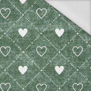 HEARTS AND RHOMBUSES / vinage look jeans (bottle green) - Waterproof woven fabric