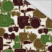 TRACTORS / green - Waterproof woven fabric