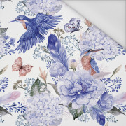 KINGFISHERS AND LILACS (KINGFISHERS IN THE MEADOW) (Very Peri) - Waterproof woven fabric