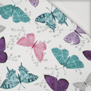 BUTTERFLIES PAT. 5 / white  (PURPLE BUTTERFLIES) - Viscose jersey